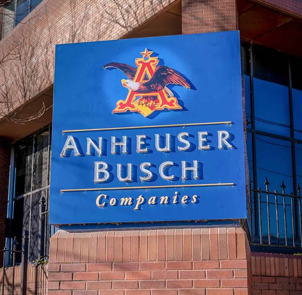 Anheuser Busch's Headquarters exterior sign