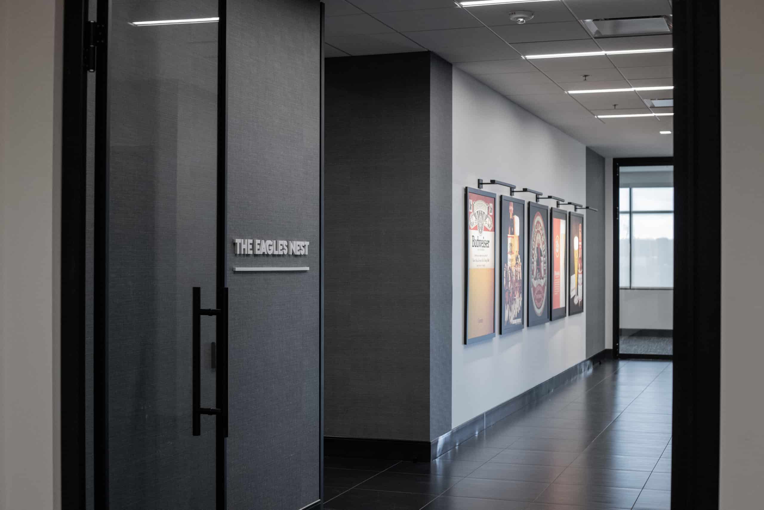 dimensional sign letters at Anheuser Busch's distributing offices