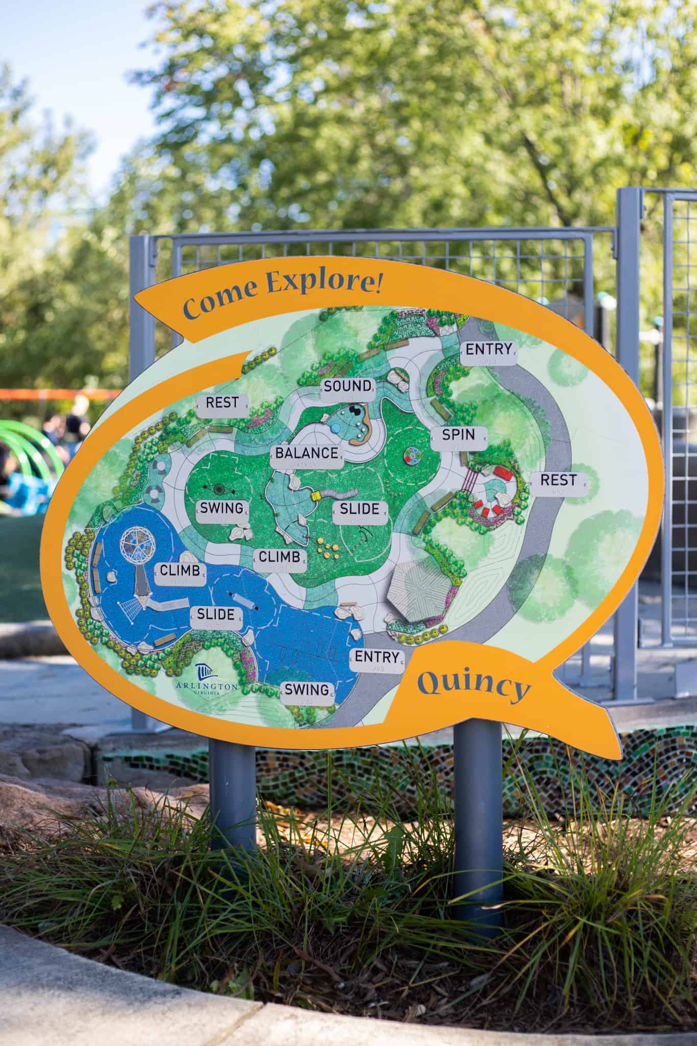 Custom map for childrens playground with braille