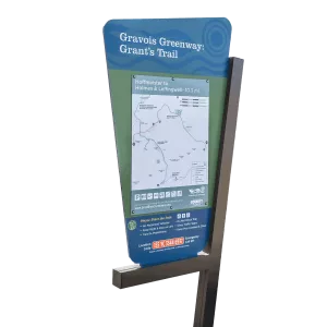Trail sign for park wayfinding made for greenway trail