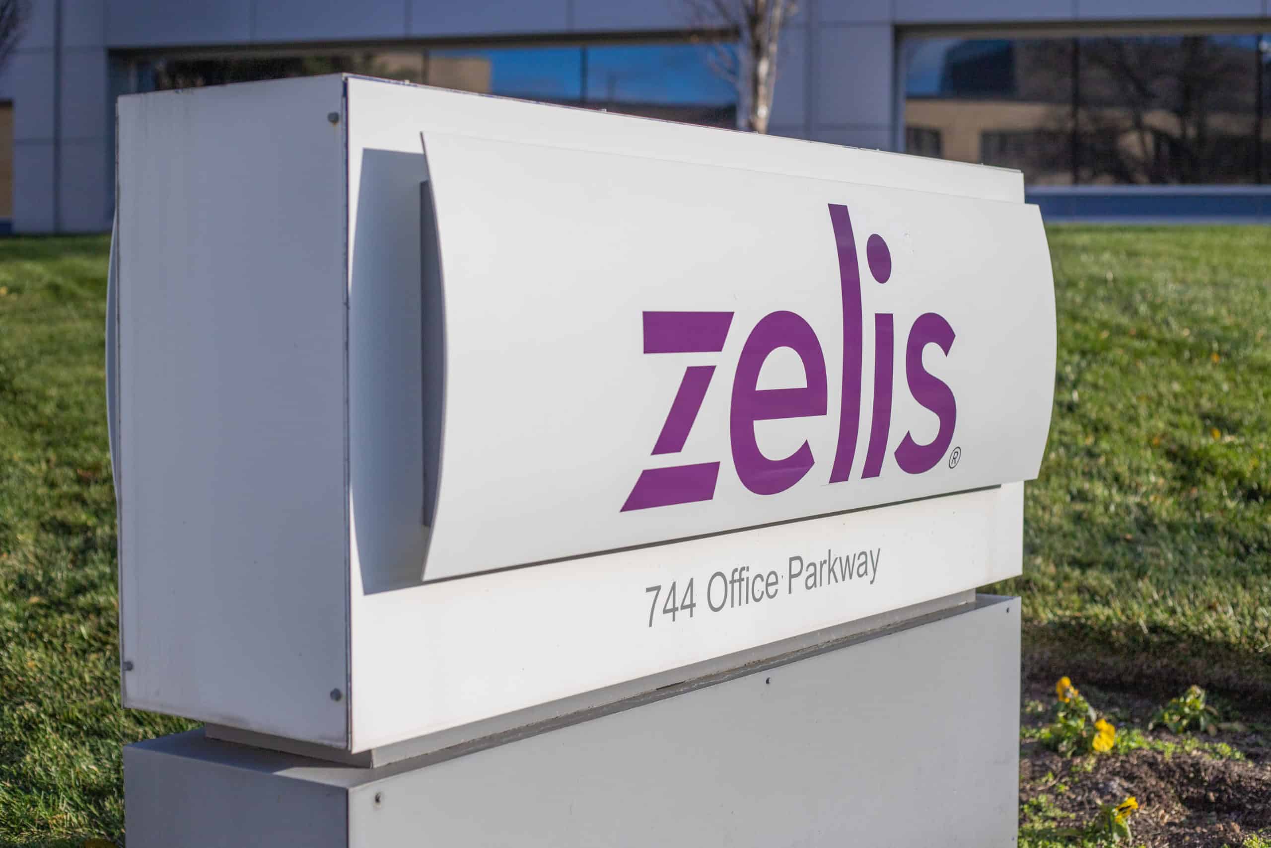 Exterior Monument sign for zelis Rebranding