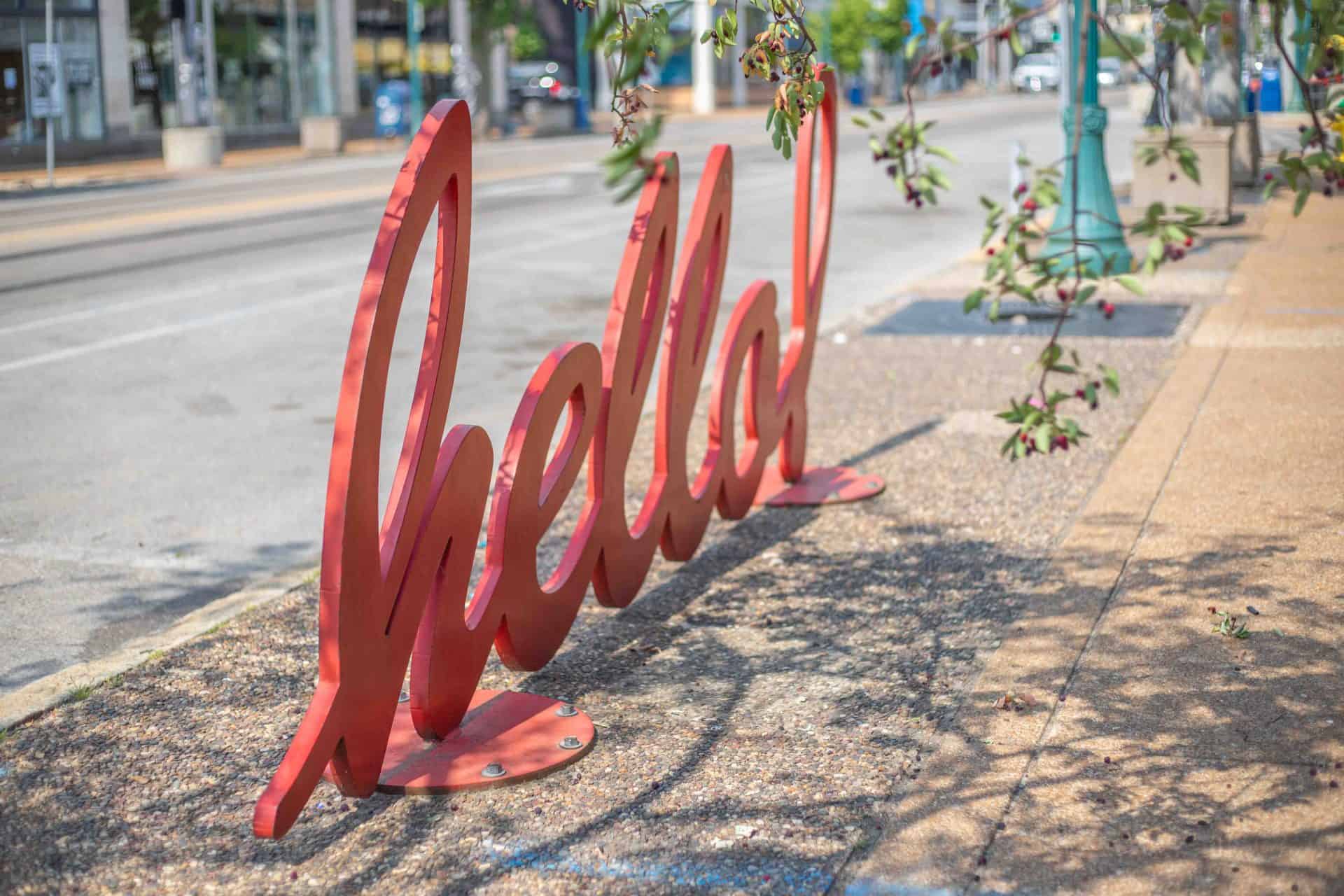 Bike rack custom fabricated to say hello