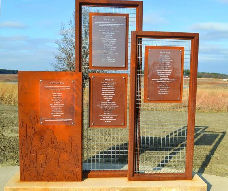 Custom Donor Recognition display with corten steal to naturally rust