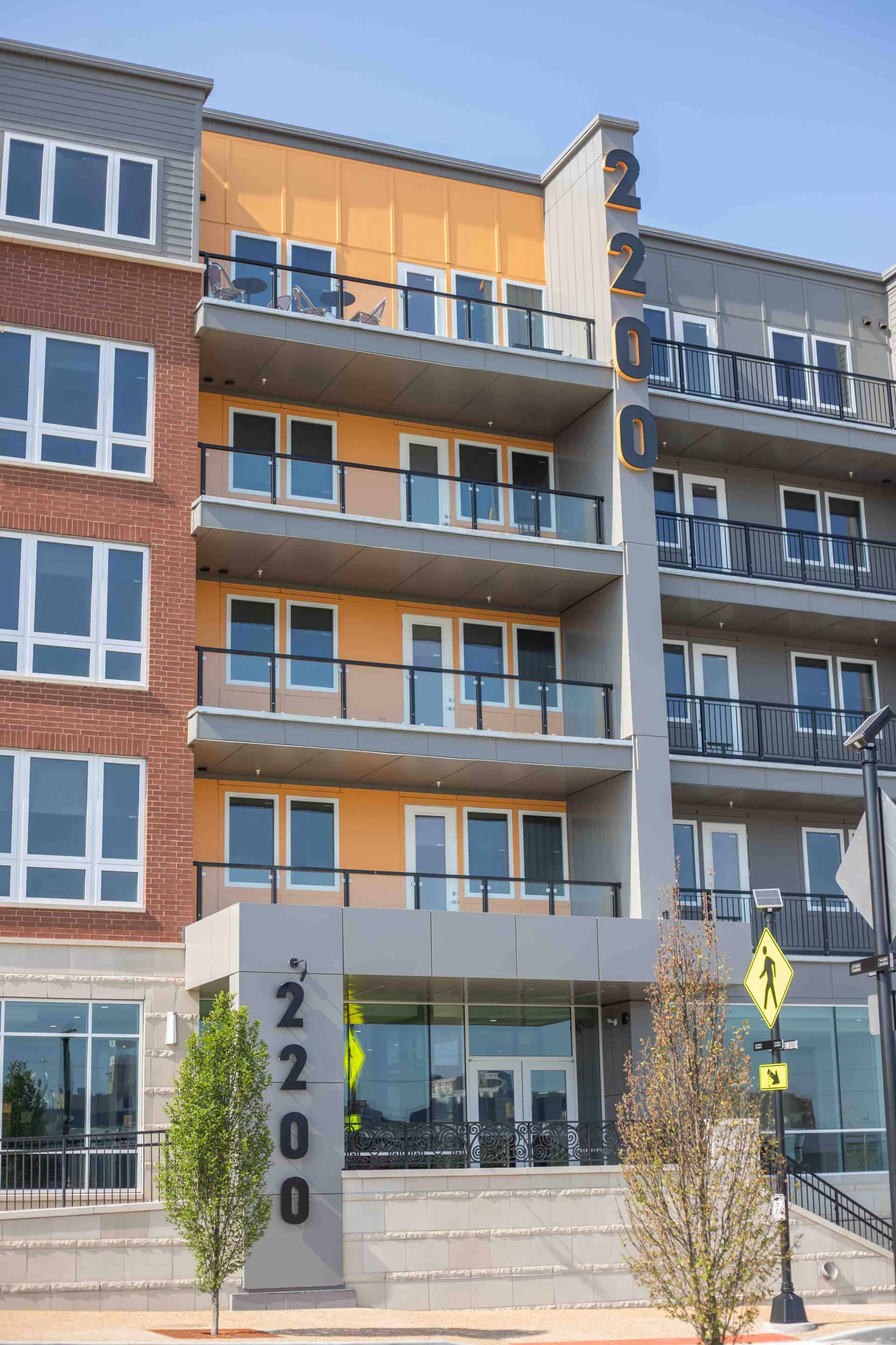 2200 address sign on apartment exterior signs