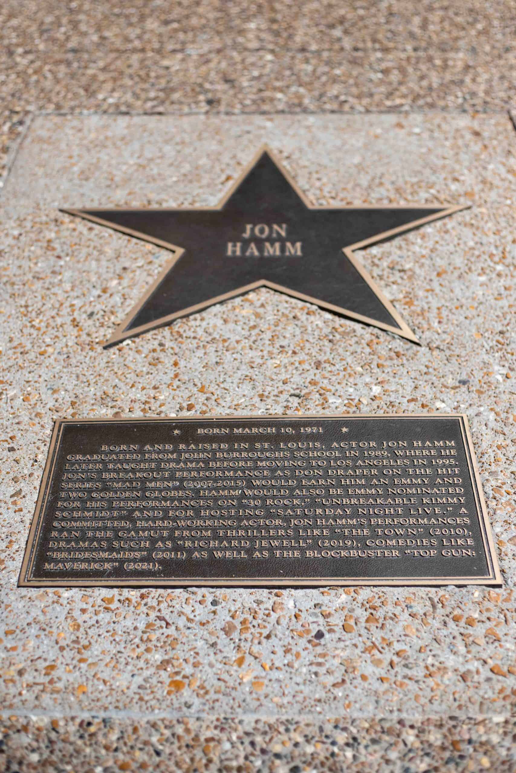 Jon Hamm custom casted plaque with informational bio section
