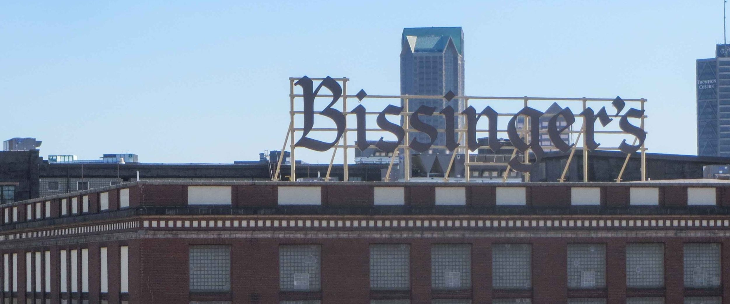 Large rooftop Signage for Bissinger's chocolatiers