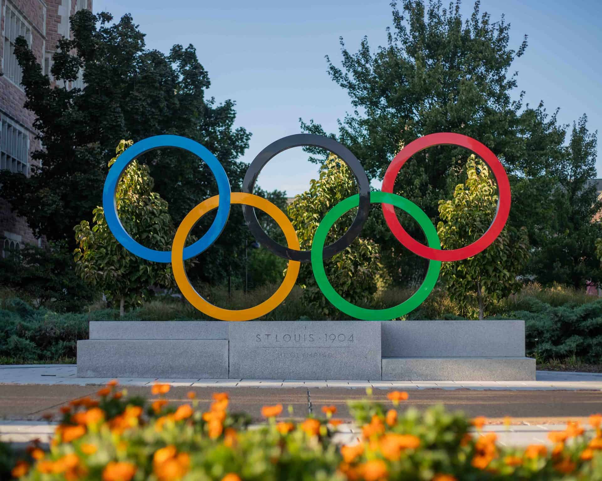 custom fabricated olympic ring sculpture